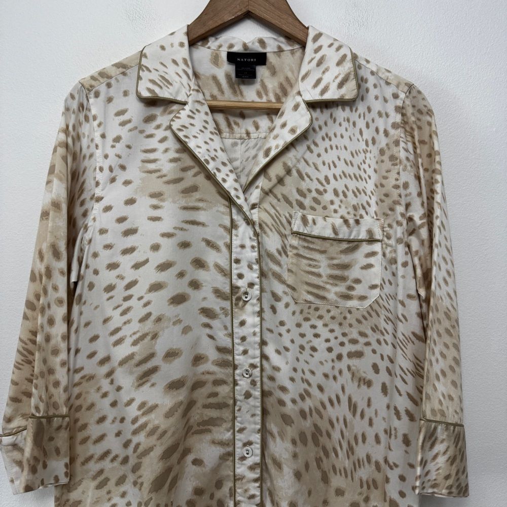 Natori Animal Print Long Night Shirt Pajamas M - Picture 7 of 7